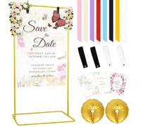 FUHSY Panneaux de mariage dorés 172 x 81 x 40 cm Panneaux d'affichage réglables Présentoir de diagramme de siège de mariage Panneaux d'affichage Chevalets de sol très résistants pour l'exposition