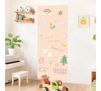FUHSY Sticker mural magnétique, 120 x 45 cm, couleur thé au lait, tableau magnétique, mur de jeu avec craies colorées, divers accessoires pour la maison, la salle de jeux et la salle de classe