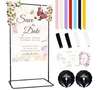 FUHSY Support de panneau de mariage 172 x 81 x 40 cm noir réglable panneaux d'affichage en métal Bienvenue à notre support de panneau de mariage Présentoir de diagramme de siège de mariage Panneaux