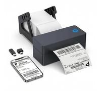 Fuhuihe Imprimante d'étiquettes d'expédition, 4 x 6 - Imprimante thermique Bluetooth pour petite entreprise - Sans fil et avec USB - Pas d'encre nécessaire - 72 étiquettes par minute - Compatible avec