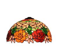 FUIBEJAE 16" Abat-Jour en Art rétro Rustique de Remplacement, Convient aux Abat-Jour en Verre teinté Rose Bicolore, Uniquement pour Lampe Suspendue, Lampe de Table, Lampe sur Pied et Lustre