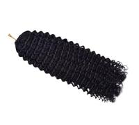 FUIBEJAE #1B Tresses au Crochet Bou s et Frisées Kinky avec Plumes Extensions de Cheveux Humains Sans Nœuds Pré-Séparées Cheveux de Tresse Vierge Tresses Invisibles pour Femmes 100G,12inch