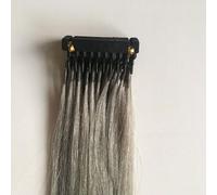 FUIBEJAE 6D 1ère génération Extensions de cheveux humains sans couture invisible 6D Real Remy Hair Extension Bundles Extension de perruque de couleur pour femmes, 10 rangées,Gris,24inch(60cm)