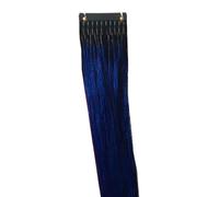 FUIBEJAE 6D 1ère génération Extensions de cheveux humains sans couture invisible 6D Real Remy Hair Extension Bundles Extension de perruque de couleur pour femmes, 10 rangées,Bleu,24inch(60cm)