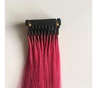 FUIBEJAE 6D 1ère génération Extensions de cheveux humains sans couture invisible 6D Real Remy Hair Extension Bundles Extension de perruque de couleur pour femmes, 10 rangées,Rose,24inch(60cm)