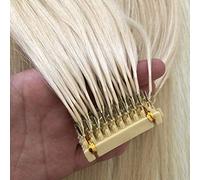 FUIBEJAE 6D 1Nd Generation Real Human Hair Extensions Machine Machine d'extension de cheveux Quick No Track Groove Connection To The Head Hair pour les femmes 10 rangées,Beige,14 INCHES