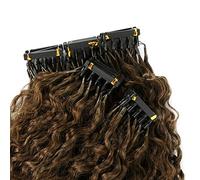 FUIBEJAE 6D Extensions de cheveux 6D Real Remy Extension de cheveux humains Cheveux vierges Vague d'eau Bouclé sans couture Doux Soyeux Convient aux femmes, 25 rangées 125G,16inch