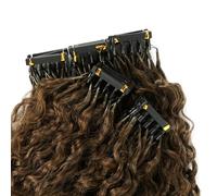 FUIBEJAE 6D Extensions de cheveux 6D Real Remy Extension de cheveux humains Cheveux vierges Vague d'eau Bouclé sans couture Doux Soyeux Convient aux femmes, 25 rangées 125G,12inch
