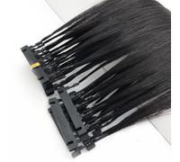 FUIBEJAE 6D Real Human Hair Extensions pour femmes 6D Hair Extension Machine Faster Natural Technology No Trace Connection Hair 10 rangées,A,16 INCH