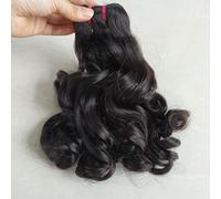 FUIBEJAE Cheveux brésiliens 1 lot de mèches bou s humain double tiré Mèches courtes bou s Extension de cheveux humains brésiliens non transformés Tête complète Couleur naturelle,10inch/1bundle