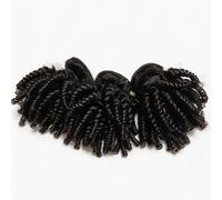 FUIBEJAE Cheveux brésiliens 3 paquets Afro Kinky Bouclés Cheveux humains à double sélection Paquets de cheveux humains brésiliens courts bouclés Tissage Non traité brésiliens entière,12inch/4*4closure