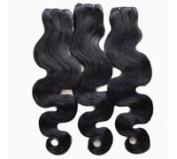 FUIBEJAE Cheveux Brésiliens 3 Paquets Body Wave Bouclés Double Tirés Cheveux Humains Paquets Courts Bouclés Tissage Cheveux Brésiliens Non Transformés Extensions Tête Complète,14inch/4 * 4closure