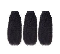 FUIBEJAE Cheveux brésiliens 3 paquets bouclés 4C Cheveux humains double tirés Extensions de cheveux brésiliens Remy non traités Cheveux humains Tissage bouclé court pour toute la tête,22 22 22inch