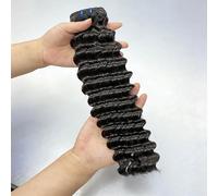 FUIBEJAE Cheveux Brésiliens Naturels Noirs, Bouclés Profonds Ondulés, Paquets De Cheveux Humains, Extensions De Cheveux Brésiliens Remy Non Traités, Longs Et Bouclés, Tête Complète,18inch(45cm)