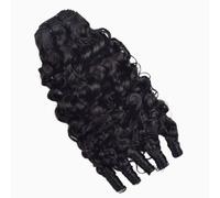 FUIBEJAE Cheveux brésiliens naturels noirs France bouclés, mèches de cheveux humains brésiliens non transformés Remy, extensions de humains, tissage bouclé long pour tête entière,26inch(65cm)