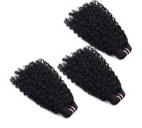 FUIBEJAE Cheveux humains brésiliens 3 mèches double tirage Pixie bouclées Extensions en cheveux humains à tresser Non traités Cheveux vierges pour femmes noires,22 22 22inch