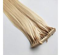 FUIBEJAE Extension de cheveux 6D de deuxième génération pour femmes et filles, extensions de cheveux naturels réels, peuvent être permanentes et teintes sans, cinq mèches en ligne,D'or,22”(55 cm)