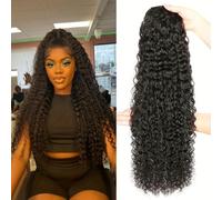 FUIBEJAE Extension de queue de cheval, queue de cheval bou kinky avec cordon en cheveux humains, pièce capillaire longue et bou clipser pour femmes noires