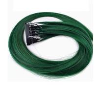 FUIBEJAE Extensions de cheveux 6D 2ème génération pour femmes, cheveux vierges Machine 6D Connexion rapide sans rainure de piste à l'extension de cheveux humains Remy, 10 rangées,Dark green,16inch