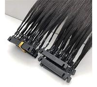 FUIBEJAE Extensions de cheveux 6D de 2ème génération pour femmes, cheveux vierges Machine 6D Connexion rapide sans piste de rainure à la tête Hair Extension, 20 rangées,Noir,22inch (55cm) 50g