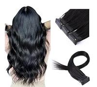 FUIBEJAE Extensions de cheveux 6D de première génération Extension de cheveux rapide sans trace 6D Machine Véritable cheveux humains sans couture lisses soyeux pour femmes, 10 rangées,24inch