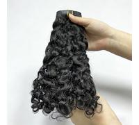 FUIBEJAE Extensions de cheveux bouclés birmans, extensions de cheveux humains à clipser, mèches avec clips, morceaux de cheveux naturels invisibles, usage quotidien (6 pièces noires),16inch(40cm)