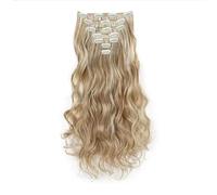 FUIBEJAE Extensions de cheveux brun foncé de 18 pouces à clip, extension de cheveux synthétiques longs bouclés et crépus à clip, postiches naturels pour femmes, 7 pièces 16 clips,22th613#