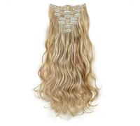 FUIBEJAE Extensions de cheveux brun foncé de 18 pouces à clip, extension de cheveux synthétiques longs bouclés et crépus à clip, postiches naturels pour femmes, 7 pièces 16 clips,27m613#