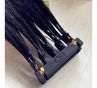 FUIBEJAE Extensions de cheveux humains 6D 2ème génération Extensions de cheveux 6D Extensions de cheveux invisibles vierges Remy pour femmes, peuvent être réutilisés 10Rows,Noir,18”(45 cm)