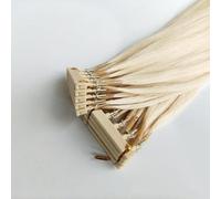 FUIBEJAE Extensions de cheveux humains 6D 2ème génération pour femmes, connexion rapide sans trace par machine 6D au cuir chevelu, extension de cheveux humains réels, 10 rangées,12inch