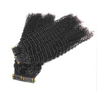 FUIBEJAE Extensions de cheveux humains 6D de première génération Cheveux vierges Vague d'eau bouclée profonde Extensions de cheveux 6D pour femmes 10 rangées,16inch (40cm)
