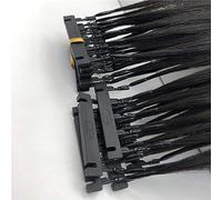FUIBEJAE Extensions de cheveux humains 6D, raccord en plume humain vierge rapide sans trace en 20 minutes, extensions de cheveux 6D 2ème génération pour femmes, 20 rangées,Noir,24inch (60cm) 50g