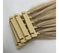 FUIBEJAE Extensions de cheveux humains 6D, raccord en plume humain vierge rapide sans trace en 20 minutes, extensions de cheveux 6D 2ème génération pour femmes, 20 rangées,D'or,18inch (45cm) 40g