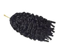 FUIBEJAE Extensions de cheveux humains à tresses au crochet pré-torsadées Ondulation profonde lâche Bouclés Plumes Sans nœud Pré-séparées Extensions de cheveux vierges,France curly,12inch