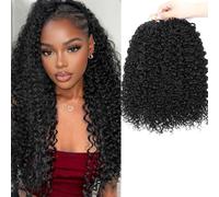FUIBEJAE Extensions de cheveux humains bouclés birmans noirs naturels, pré-tordus pour crochet, sans nœuds, pré-séparés, cheveux vierges pour tresses au crochet pour femmes noires,18inch
