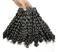 FUIBEJAE Paquets de cheveux humains brésiliens bouclés Pixie Cheveux brésiliens Remy non traités Extensions de cheveux humains Cheveux longs bouclés Tissage complet, 1 paquet,22inch(55cm)