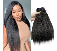 FUIBEJAE Paquets de cheveux humains brésiliens naturels noirs bouclés Extensions de cheveux humains brésiliens Remy non traités Tissage complet de cheveux humains longs bouclés,18inch(45cm)