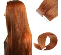 FUIBEJAE Ruban adhésif dans les extensions de cheveux humains 16 pouces Silky Straight Human Hair Extensions Ruban adhésif dans le ruban adhésif de cheveux humains Remy pour les femmes 20 pcs,#30