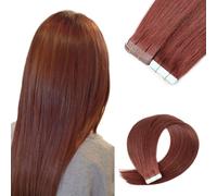 FUIBEJAE Ruban adhésif dans les extensions de cheveux humains 16 pouces Silky Straight Human Hair Extensions Ruban adhésif dans le ruban adhésif de cheveux humains Remy pour les femmes 20 pcs,#33
