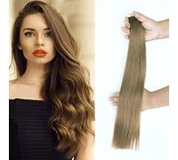 FUIBEJAE Ruban adhésif dans les extensions de cheveux humains Silky Straight Weft Real Remy Hair Extension #12 Straight Hair Seamless Hair Extension pour les femmes,20pcs,28”