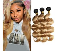 FUIBEJAE T1B/27# Bundles de cheveux humains en vague corporelle, cheveux brésiliens vierges Remy non traités, extensions de cheveux, tissage rapide pour femmes noires,20 22 24inch