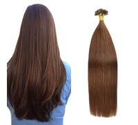 FUIBEJAE U-Tip Extensions de cheveux humains 16 pouces Kératine brune Pointe d'ongle Extension de cheveux No Trace Silky Straight Brazilian Remy Hair pour les femmes, 40G100 brins,#4 brown