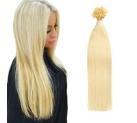 FUIBEJAE U-Tip Extensions de cheveux humains Gold Brown Keratin Nail Tip Extension de cheveux No Trace Silky Straight Brazilian Remy Hair pour les femmes, 50G100 brins,20inch
