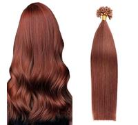 FUIBEJAE U-Tip Extensions de cheveux humains Kératine brun foncé Extension de cheveux sans trace Soyeux Droite Brésilien Remy Cheveux pour les femmes, 50G100 brins,18inch