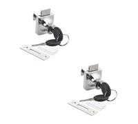 FUIEJIOEI Lot de 2 verrous de porte en acier inoxydable argenté avec 4 clés pour porte en verre de 5 à 8 mm