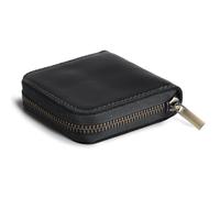 fuinloth Étui à Préservatifs Discret pour Homme, Pochette de Voyage Compacte en Cuir Noir avec Fermeture Éclair
