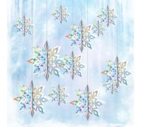 FUIPVGI 12 Pièces Flocon de Neige Decoration,3D en Forme de Flocons de Neige Decoration Noel Sapin Flocon de Neige pour Les Fêtes de Noël et Les Mariages(12 Pièces)