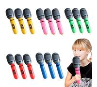 FUIPVGI 15pcs microphones gonflables pour fêtes accessoires de fête, jouets gonflables, jouets gonflables, cadeaux de fête d'anniversaire, performance sur scène