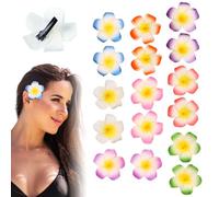 FUIPVGI 16 Pièces Pinces à Cheveux Fleur, Plumeria Fleur Clip À Cheveux, Bohème Pinces à Cheveux Fleur, Artificielle Mousse Fleurs, Hawaii Barrette Pince à Cheveux, Pour Filles Femmes Fête De Mariage