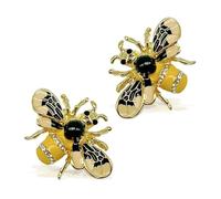 FUIPVGI 2 Pièces Abeille Broche, Broche Femme, Broche Homme et Femme Vetement, Badges à épingles, Broche élégante Accessoire pour Cadeaux de fête des Mères Anniversaire Mariages Noël (Jaune)